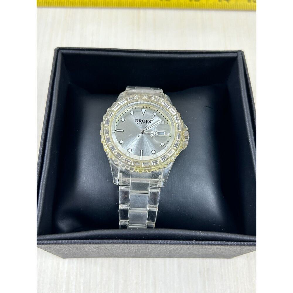 Drops Milano Quartz Date Watch Clear‎ With Extra Strap